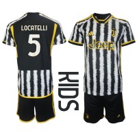 Dres Juventus Manuel Locatelli #5 Domaci za djecu 2023-24 Kratak Rukav (+ kratke hlače)